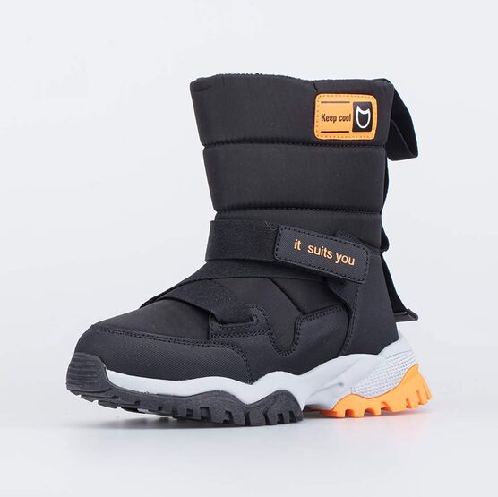 664140-41 Сапожки-дутики для мальчика для мальчики чер-ора