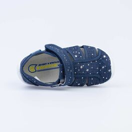 421061-11 Босоножки текстильные для девочки светло-синий фото №4