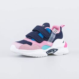 344434-72 Детские кроссовки на липучках для девочки разноцветный