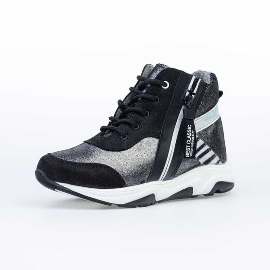 352262-31 Ботинки для девочки чер-срб