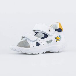 122212-22 Сандалии для мальчики бел-син-жел