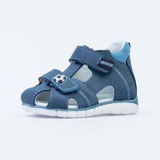 122162-21 Сандалии из натурального нубука для мальчика для мальчики син-гол