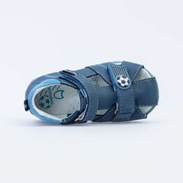 122162-21 Сандалии из натурального нубука для мальчика для мальчики син-гол фото №4