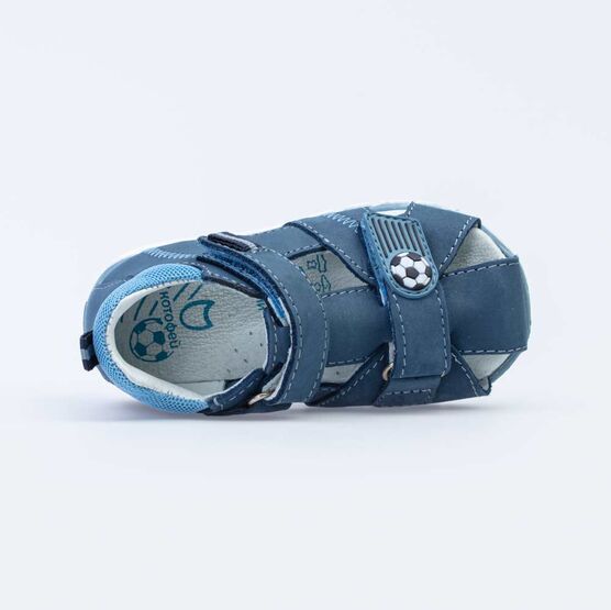 122162-21 Сандалии из натурального нубука для мальчика для мальчики син-гол фото №4
