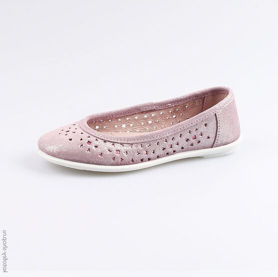 632172-27 Кожаные туфли-балетки для девочки для девочки розовый