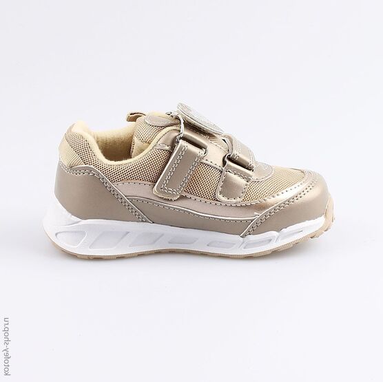 344211-72 Кроссовки с LED-подсветкой на подошве для девочки бежевый фото №2