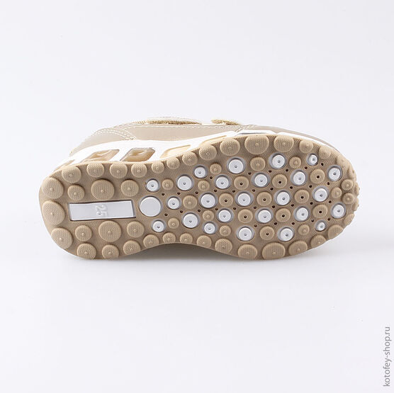 344211-72 Кроссовки с LED-подсветкой на подошве для девочки бежевый фото №3