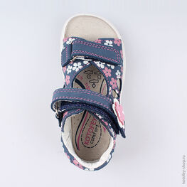 122075-25 Босоножки для девочки син-роз фото №4