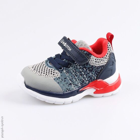144100-71 Кроссовки с LED-подсветкой на подошве для мальчики сер-син