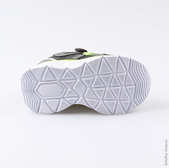 144084-74 Кроссовки с LED-подсветкой на подошве для мальчики сер-зел фото №3