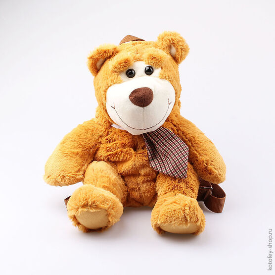 02003071-00 Плюшевый рюкзак Мишка для универсальные коричневый фото №2