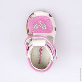 022073-22 Туфли летние для девочки бел-фук фото №4