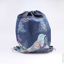 02808025-20 Мешок для сменной обуви для девочки темно-синий фото №2