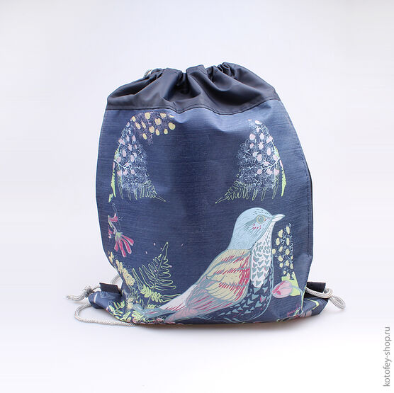 02808025-20 Мешок для сменной обуви для девочки темно-синий фото №2