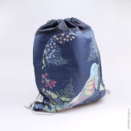 02808025-20 Мешок для сменной обуви для девочки темно-синий