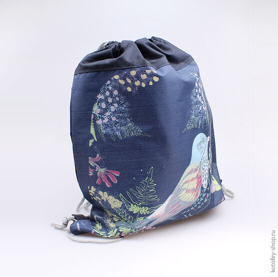 02808025-20 Мешок для сменной обуви для девочки темно-синий