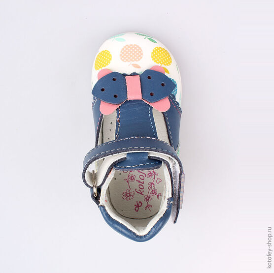 032080-22 Туфли для девочки син-бел-роз фото №4
