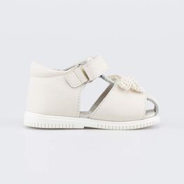 022169-21 Кожаные сандалии с бантиком Первые шаги для девочки бежевый фото №2