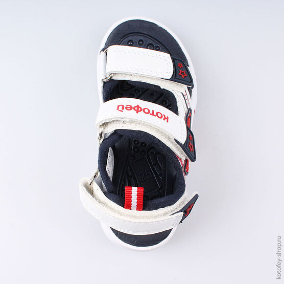 324023-13 Пляжная обувь с LED-подсветкой для мальчики бел-син фото №4