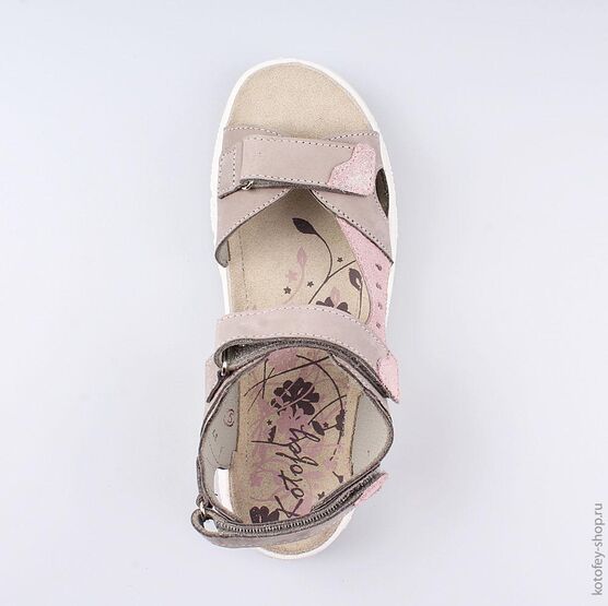 522113-22 Босоножки для девочки сер-роз фото №4
