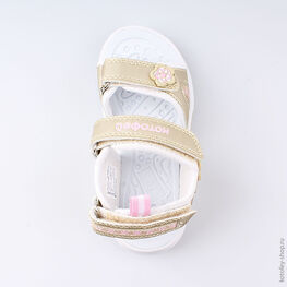 324016-12 Пляжная обувь с LED-подсветкой для девочки золотой фото №4