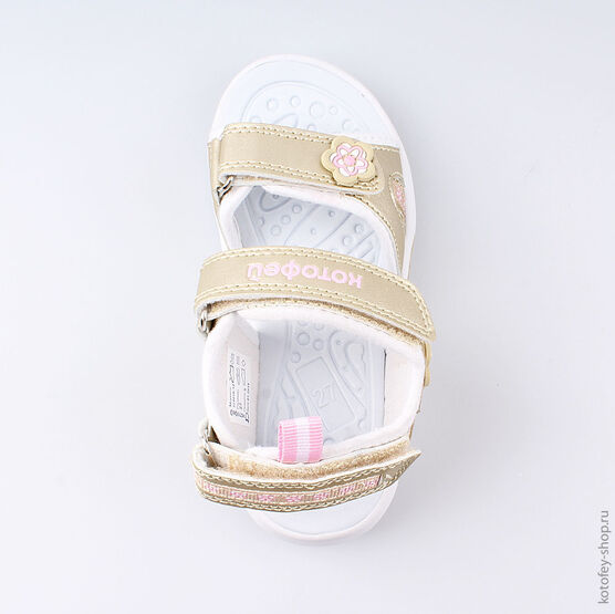 324016-12 Пляжная обувь с LED-подсветкой для девочки золотой фото №4