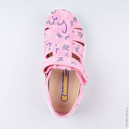 421050-11 Босоножки текстильные для девочки розовый фото №4