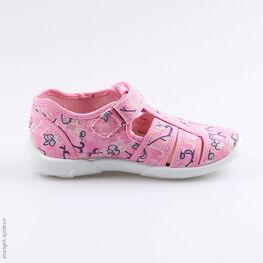 421050-11 Босоножки текстильные для девочки розовый фото №2