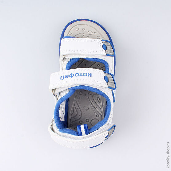 123010-13 Пляжная обувь с LED-подсветкой для мальчики бел-син фото №4