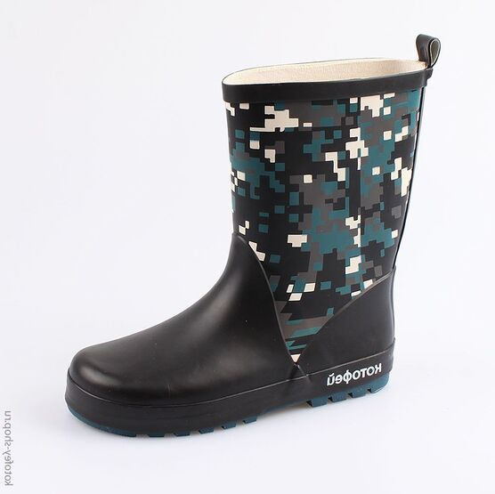 566169-11 Резиновые сапоги для мальчики чер-сер