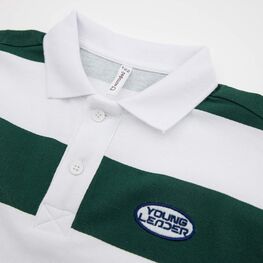 07701008-40 Футболка поло в полоску для мальчика для мальчики белый,зеленый фото №3