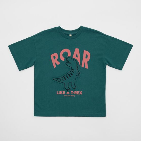 07702075-40 Зеленая футболка с принтом для мальчика для мальчики зеленый