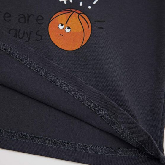 07702077-40 Серая футболка с принтом для мальчика для мальчики темно-серый фото №4