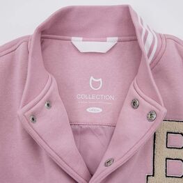 07857057-40 Трикотажный бомбер розовый для девочки розовый фото №3