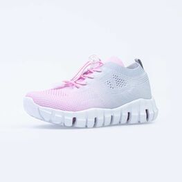 641025-12 Кроссовки с LED-подсветкой на подошве для девочки роз-сер