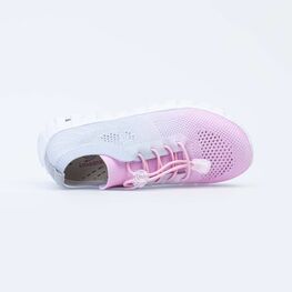 641025-12 Кроссовки с LED-подсветкой на подошве для девочки роз-сер фото №4