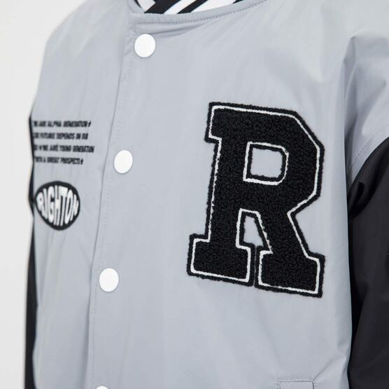 07757070-40 Куртка-бомбер для мальчика серый-черный для мальчики серый + черный фото №4