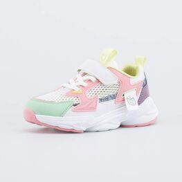 644422-13 Летние кроссовки с сеточкой для девочки белый