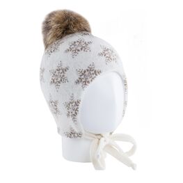 07811101-40 Зимняя шапка для девочки, белая для девочки белый