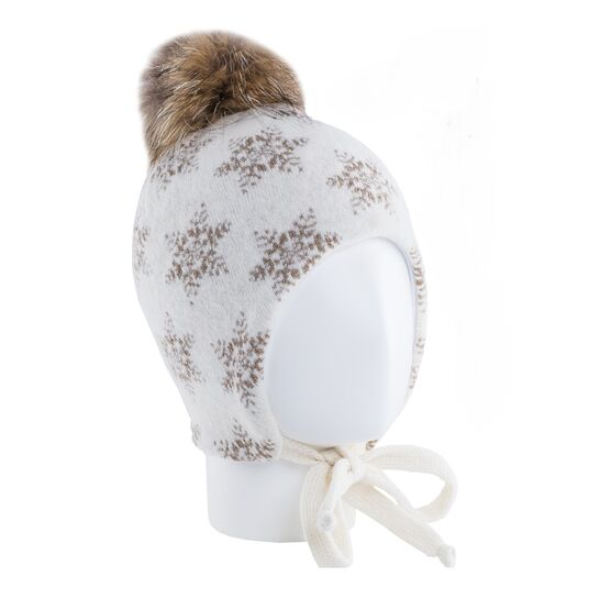 07811101-40 Зимняя шапка для девочки, белая для девочки белый