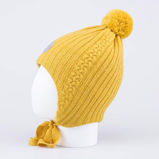 07711380-42 Шапка на завязках с утеплителем Горчичный для мальчики горчичный фото №2