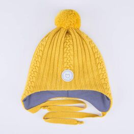 07711380-42 Шапка на завязках с утеплителем Горчичный для мальчики горчичный фото №4