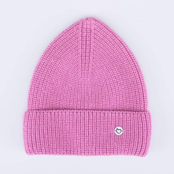07811551-40 Розовая однослойная шапка с отворотом для девочки розовый фото №4