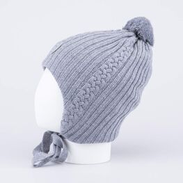 07711380-43 Шапка на завязках с утеплителем, серый для универсальные серый фото №2