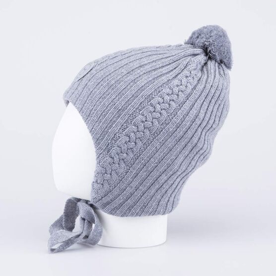 07711380-43 Шапка на завязках с утеплителем, серый для универсальные серый фото №2
