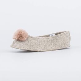 837006-01 Войлочные тапочки-балетки серые для девочки бежевый