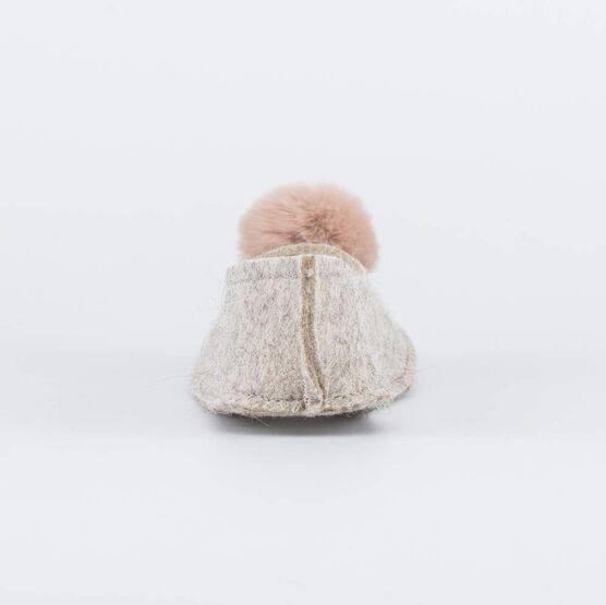 837006-01 Войлочные тапочки-балетки серые для девочки бежевый фото №5