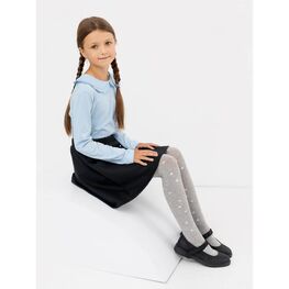 07832821-40 Серые колготки для девочки Сердечки для девочки серый фото №3