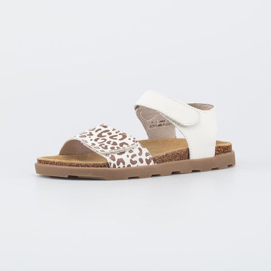 523080-21 Кожаные сандалии на пробковой подошве для девочки бежевый