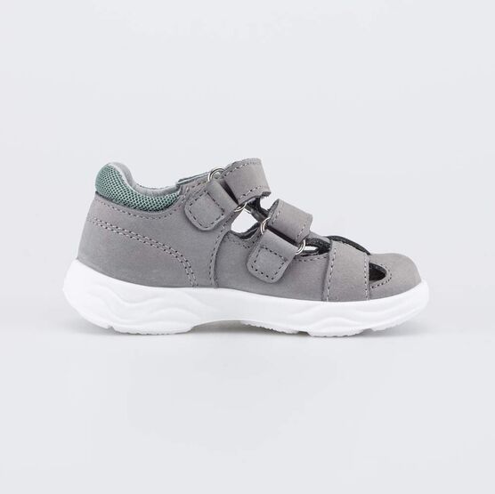 122246-22 Кожаные сандалии на липучках для мальчики серый фото №2